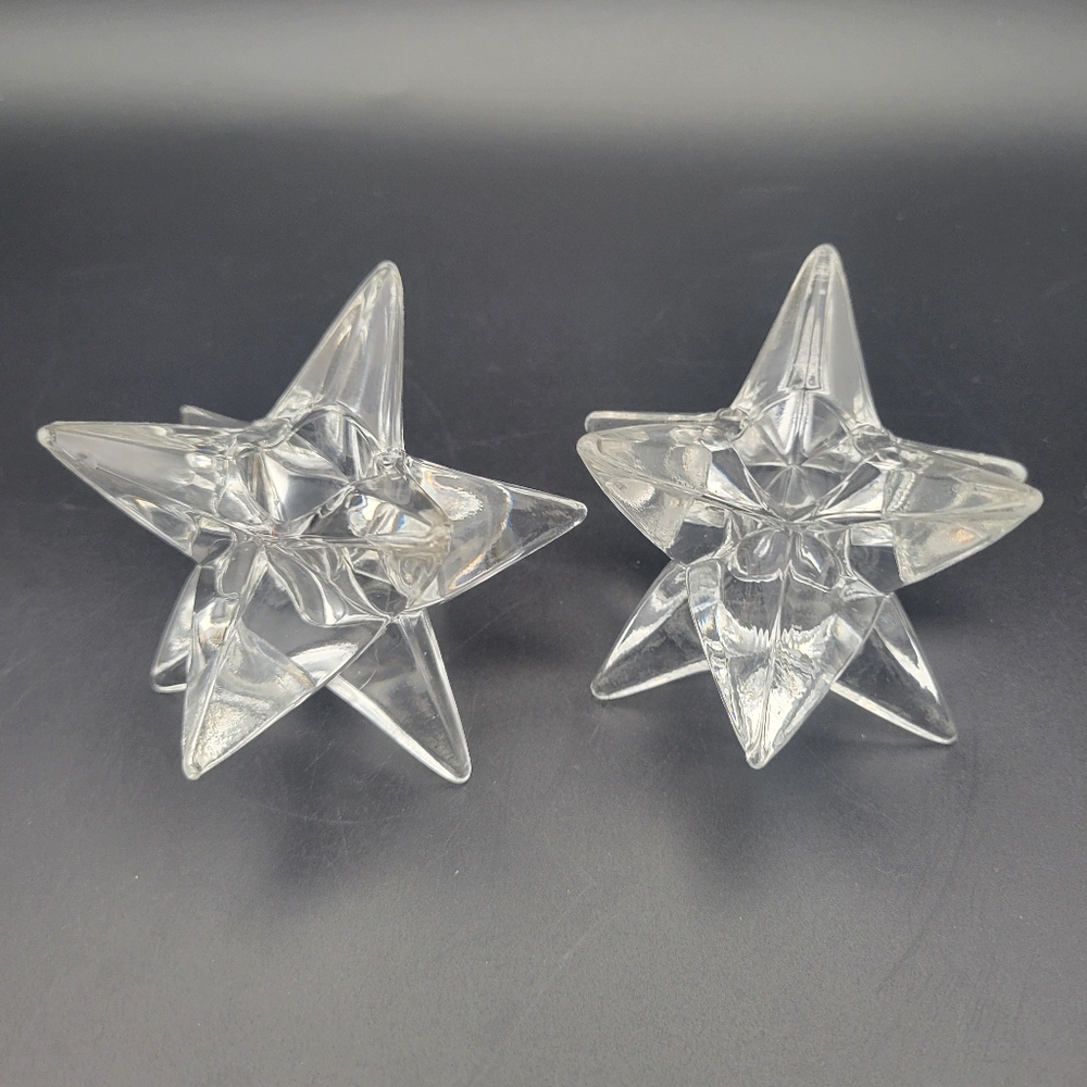 Crystal Rosenthal Crystal Star Candlestick Holders